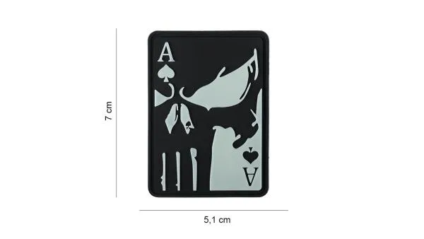 101 Inc Patch 3D PVC Ace of Spades Punisher Glow in the Dark