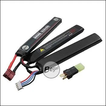 "AMAX" LIPO Akku 11,1V 2150mAh 25C Triple Stick Mit Dean & Adapter Auf Mini TAM -Silber - BEGADI