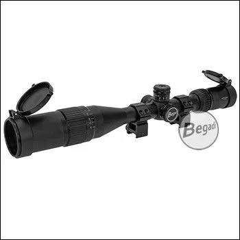 SharpAim Zielfernrohr 4-16 x 42 Inkl. Sonnenblende, Killflash, FlipUp Covers & Montage - BEGADI