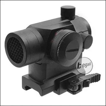 M1 QD Red Dot Sight (Rot + Grün) Inkl. Low + High Mount & Killflash (Shock-Proof) - BEGADI