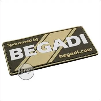 Be-X 3D Abzeichen "Sponsored ", Design 2, Aus Hartgummi, Mit Klett - BEGADI