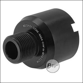 CNC Stahl Gewinde Adapter Für AK Modelle, Brüniert (24mm CW Auf 14mm CCW) - BEGADI