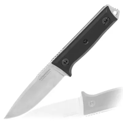 Outdoormesser K1 Böhler N690 Stahl Stonewash Inkl. 2 x Scheiden, Gürtelclip Und Montage Für Picatinny-Schiene - Steambow