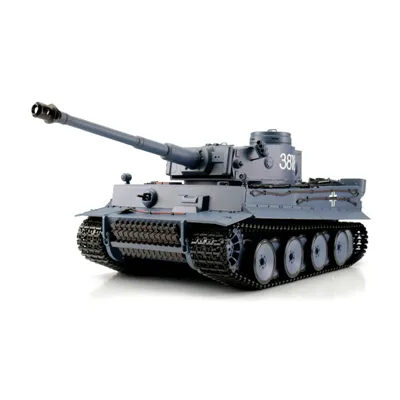 RC Panzer Tiger I, Grau 1:16 BB/IR Schussfähig, Infrarot-Gefechtssystem, Rauch & Sound, RTR - Heng Long