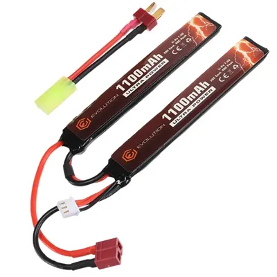Ultra-Power LIPO Akku 7,4V 1100mAh 20C / 40C Small Two-Panel Type M. T-Stecker + Mini-Tam Adapter - Evolution