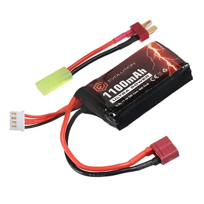 Ultra-Power LIPO Akku 11,1V 1100mAh 20C / 40C AN/PEQ15 Type M. T-Stecker + Mini-Tam Adapter - Evolution