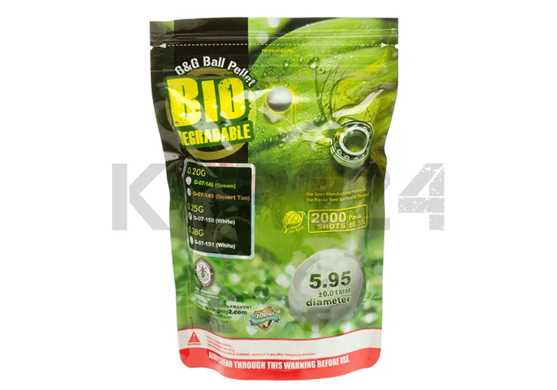 G&G Armament 0.25g Bio BBs Precision 2000 rds · Blanco