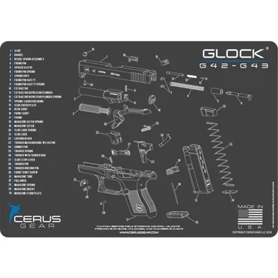 Glock G42 G43 Handgun Cleaning Mat - Cerus Gear