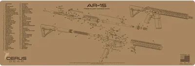 AR 15 Free Float Handguard Rifle Cleaning Mat - Cerus Gear