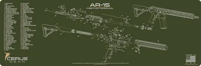 AR 15 Free Float Handguard Rifle Cleaning Mat - Cerus Gear