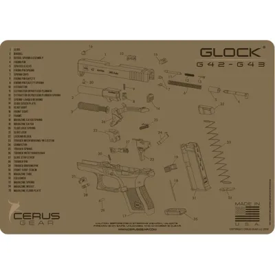 Glock G42 G43 Handgun Cleaning Mat - Cerus Gear