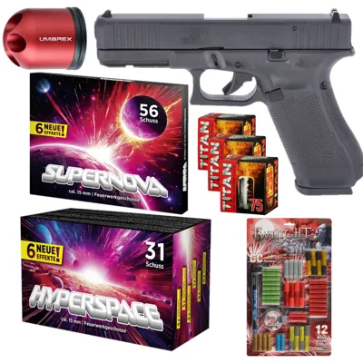 Feuerwerk Set Glock 17 Gen 5 Schreckschuss Pistole 9 mm P.a.k - LivingActive