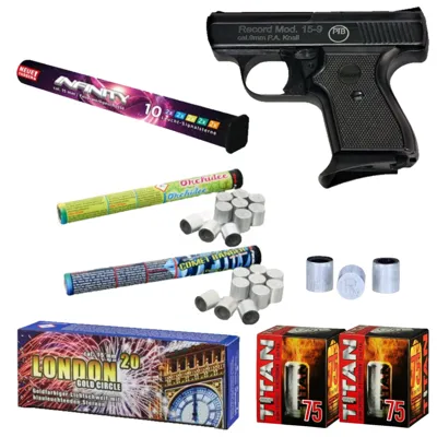 Silvester Set Record 15-9 Schreckschuss Pistole 9 mm P.a.k - LivingActive