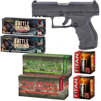 Feuerwerk Silvester Set Walther PPQ M2 Schreckschuss Pistole 9 mm P.a.k. - LivingActive
