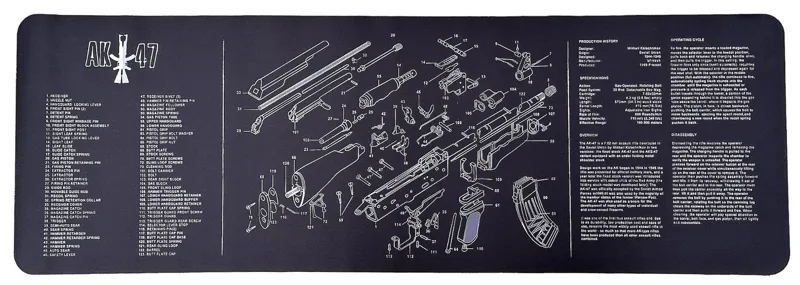 Cleaning Pad Or Mouse Pad, 91x30x0.3 - AK47 Exploded View