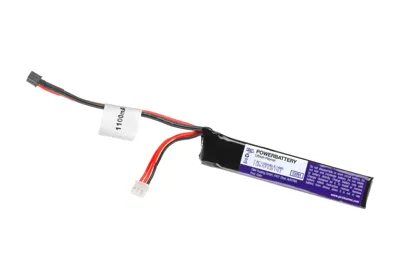 LIPO 7.4V 1100mAh 20C Stock Tube Type Mini T-Plug - Pirate Arms