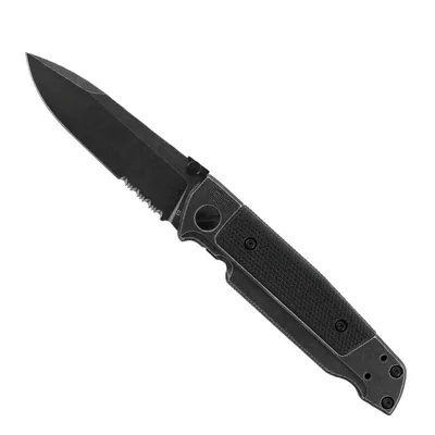 Walther Q5 Steel Frame Folder Blackwash Serrated D2-STAHL