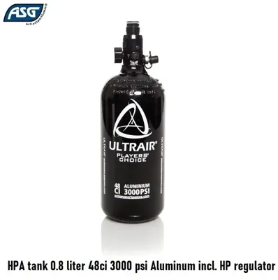 HPA Tank 0.8 Liter 48CI 3000 Psi Alu Incl. HP Regulator - Ultrair