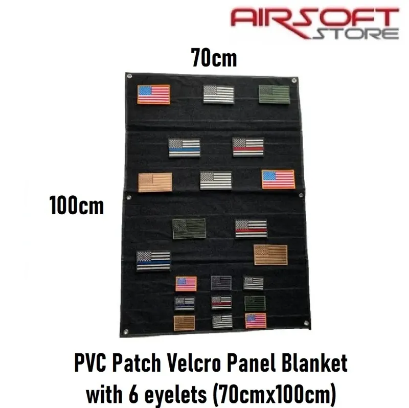 PVC Patch Velcro Panel Blanket with 6 Eyelets (70CMX100CM)