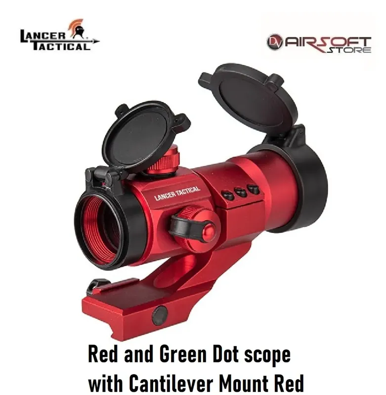 and Green Dot Scope with Cantilever Mount · Red red