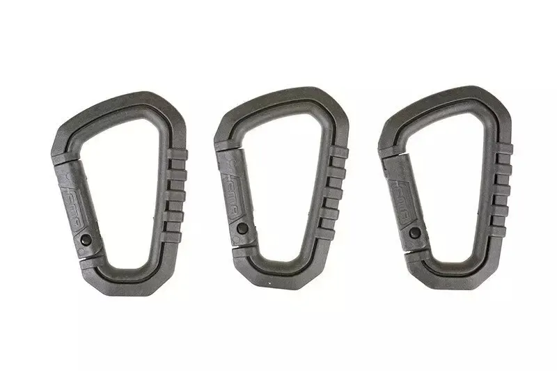 A Set of 3 Polymer Snap Hooks · Negro