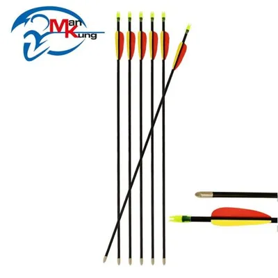 Handboog Pijl | 6ST. | Fiber Zwart 30 Inch (76cm) - Man Kung