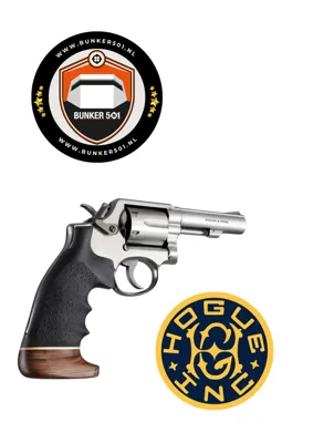 Grip 10006 S&w K Or L Square Butt Rubber Monogrip W/Wood Big Butt - Hogue