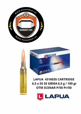 4316035 Hulzen 6,5 x 55 Se GB504 6,5 g / 100 gr Otm Scenar P/50 - Lapua