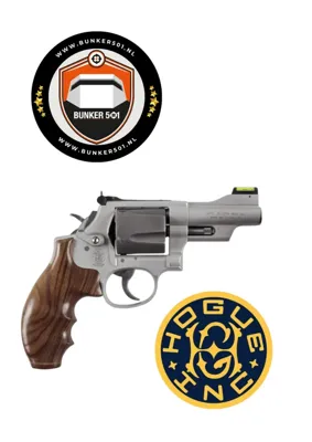 Grip 19320 S&w K Or L Frame Round Butt - Smooth - PAU FERRO - W/ Finger Grooves and Stripe Cap - Hogue