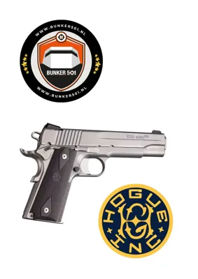 Grip 45012 Authentic 1911 Grip Rubber Double Diamond Pewter - Hogue