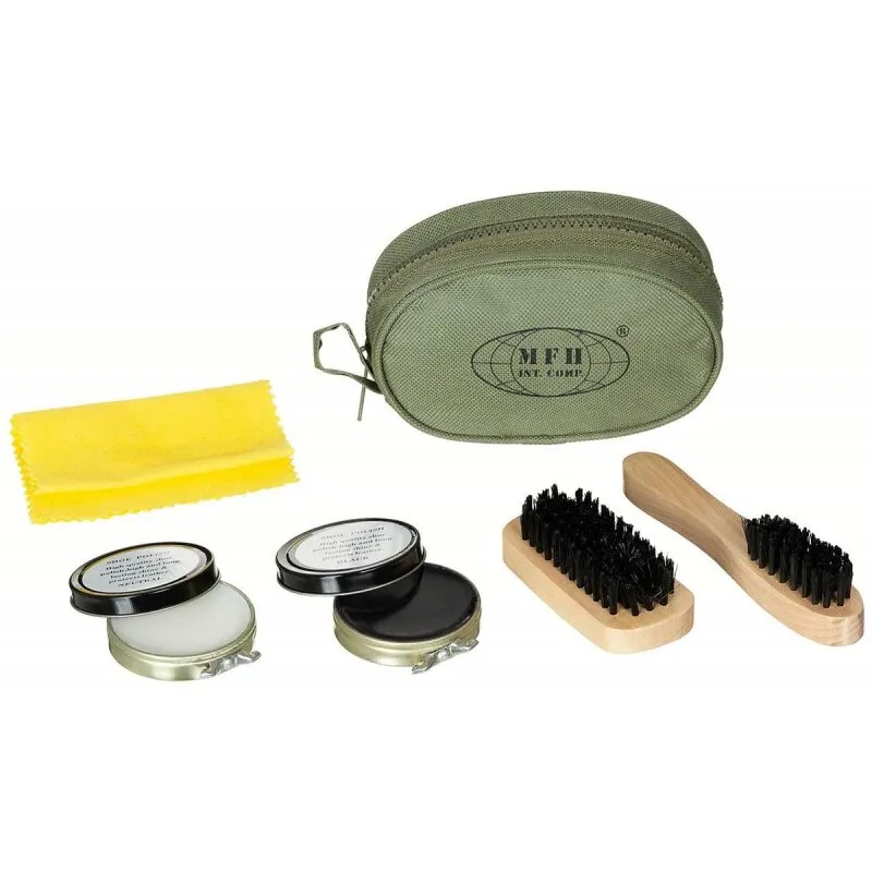 Schuhputzset Mit 2 Bürsten + 2 Schuhcremes · Verde / OD