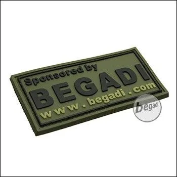 3D Abzeichen "Sponsored By Begadi", Classic Design, Aus Hartgummi, Mit Klett - BE-X