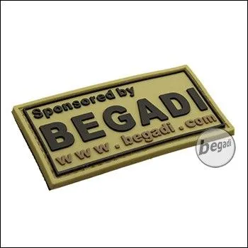 3D Abzeichen "Sponsored By Begadi", Classic Design, Aus Hartgummi, Mit Klett - BE-X