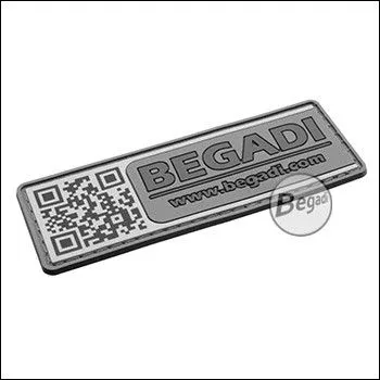 3D Abzeichen " Shop", QR Code Design, Aus Hartgummi, Mit Klett - Grau - BEGADI