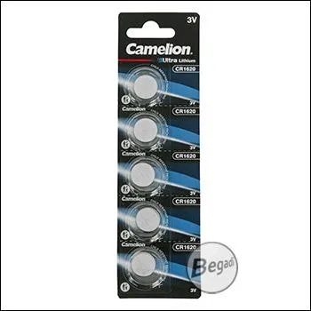 5x Ultra CR1620 3V Lithium Knopfzelle (1 Blister Mit 5 Stück) - Camelion