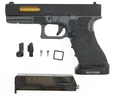 R17 Ripper - Grau- Mit Goldenem Outerbarrel & GEN 1 Schlitten, Ohne Red Dot Mount - Für Bastler (Frei Ab 18 J.) - Army Armament