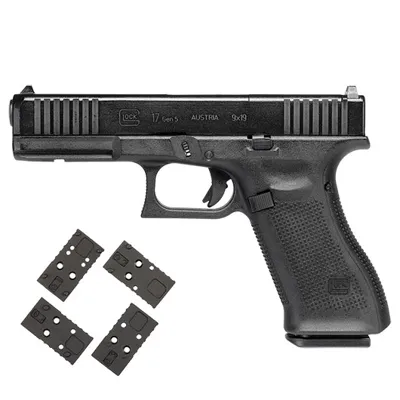 17 Gen5 MOS CO2 Luftpistole Kal. 4,5mm BB Metallschlitten Inkl. Red-Dot Adapterplatten - Glock