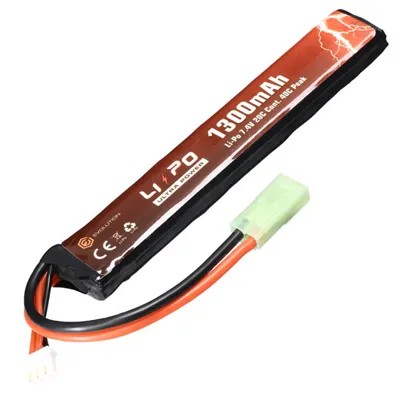Ultra-Power LIPO Akku 7,4V 1300mAh 20C / 40C Long Stock-Tube Type M. Mini-Tam Anschluss - Evolution