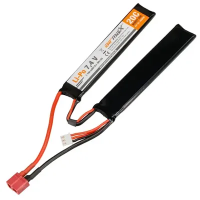 LIPO Akku 7.4V 1100mAh 20 / 40C Small Two-Panel Type M. Deans Anschluss - airmaX
