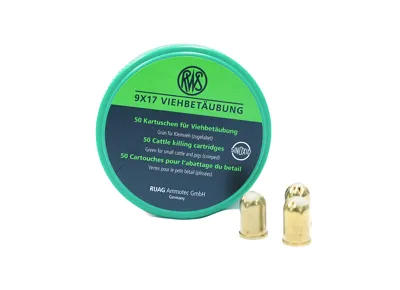 9x17 mm Grün Viehbetäubungskartuschen Für Kleinvieh - RWS