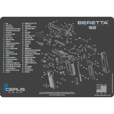Beretta 92 Handgun Cleaning Mat - Cerus Gear