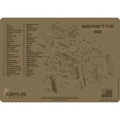 Beretta 92 Handgun Cleaning Mat - Cerus Gear