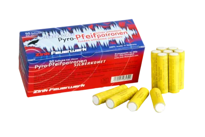Pfeifpatronen Mit Silberkomet 50 Stk. 15 mm - Zink Feuerwerk