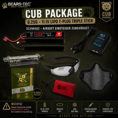 Cub Package 0.25g – 11.1V LIPO T-Plug Triple Stick – Σετ Αξεσουάρ Για Αρχάριους - BEARS-TEC ARMORY
