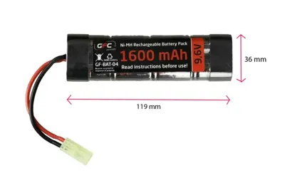 Energy Akku 9,6V 1600mAh Ni-Mh Mini-Type - GFC