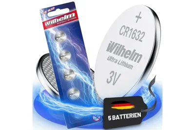5 x Wilhelm CR1632 Lithium Knopfzellen Batterien Im Blister - Fritz-Cell