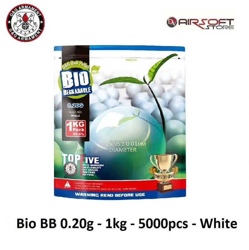 Bio BB 0.20g - 1kg - 5000PCS · Blanco