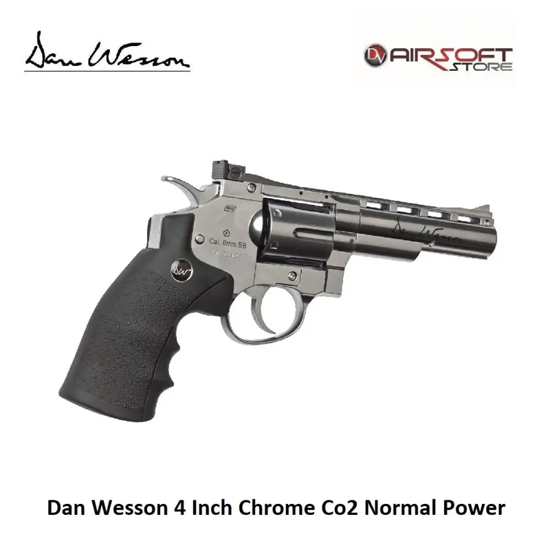 Dan Wesson Revolver 4 Inch Chrome CO2 · Plata