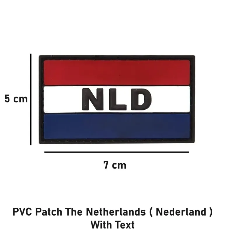 PVC Patch the Netherlands (Nederland) with Text