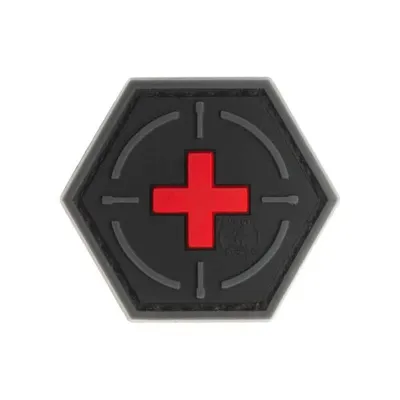 Tactical Medic Cross Hexagon Rubber Patch Blackmedic - JTG
